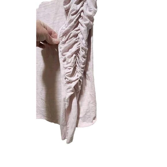 We The Free People Light Pink Shirred Ruched Natasha Long Sleeve Shirt - Picture 4 of 8